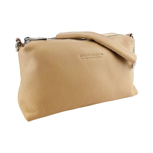 Borsa Donna a Mano con doppia lampo in Vera Pelle Made in Italy