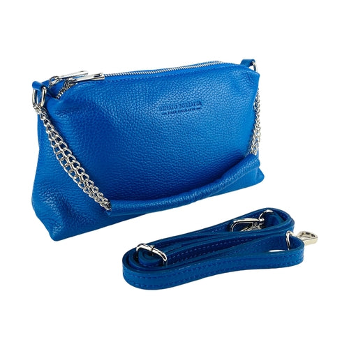 Borsa Donna a Mano con doppia lampo in Vera Pelle Made in Italy