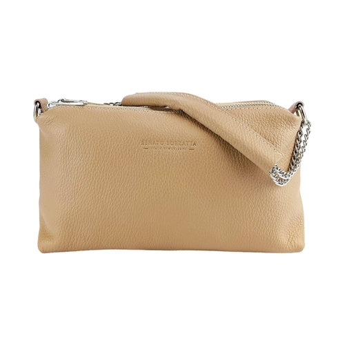 Borsa Donna a Mano con doppia lampo in Vera Pelle Made in Italy